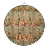 Patriotic Pop Art: "I Liebe USA" Grafikdesign Dartscheibe (vorne)