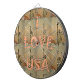 Patriotic Pop Art: "I Liebe USA" Grafikdesign Dartscheibe (Vorderseite rechts)