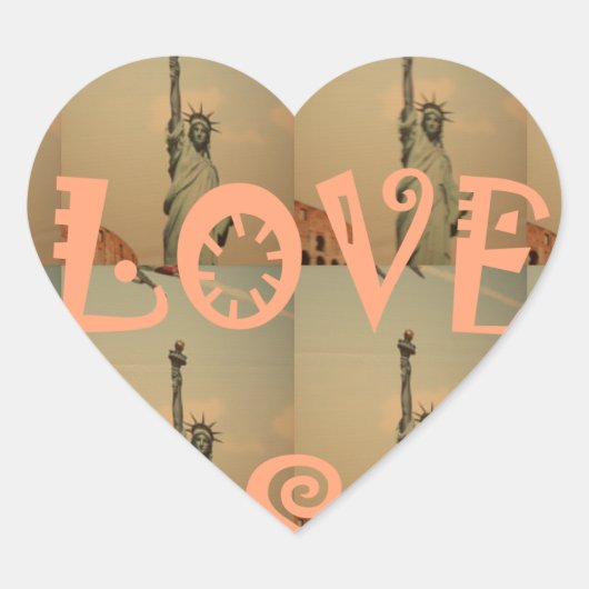 Patriotic Pop Art: "I Liebe USA" Grafikdesign Herz-Aufkleber (Vorderseite)