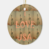 Patriotic Pop Art: "I Liebe USA" Grafikdesign Keramikornament (Links)