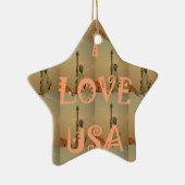 Patriotic Pop Art: "I Liebe USA" Grafikdesign Keramikornament (Rechts)