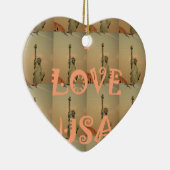 Patriotic Pop Art: "I Liebe USA" Grafikdesign Keramikornament (Rechts)