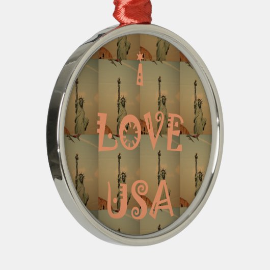 Patriotic Pop Art: "I Liebe USA" Grafikdesign Ornament Aus Metall (Rechts)