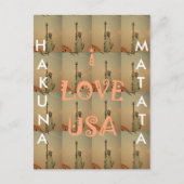 Patriotic Pop Art: "I Liebe USA" Grafikdesign Postkarte (Vorderseite)