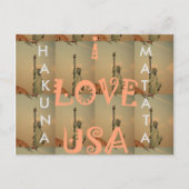 Patriotic Pop Art: "I Liebe USA" Grafikdesign Postkarte (Vorderseite)