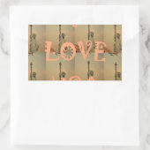 Patriotic Pop Art: "I Liebe USA" Grafikdesign Rechteckiger Aufkleber (Tasche)