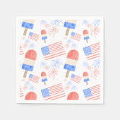 Patriotic Popsicle & Fireworks Napkins Serviette (Vorderseite)
