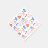 Patriotic Popsicle & Fireworks Napkins Serviette (Ecke)
