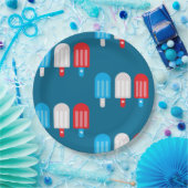 Patriotic Popsicle Pattern Pappteller (Party)