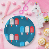 Patriotic Popsicle Pattern Pappteller (Party)