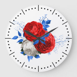 Patriotic Posey 1 Acrylwand Große Wanduhr