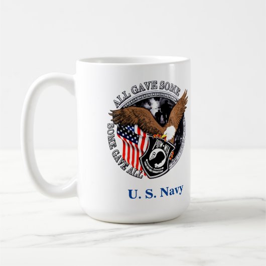 Patriotic POW-MIA Veteran Eagle U Navy Kaffeetasse (Links)