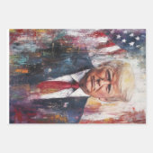 Patriotic Presidential Portrait Abstract Decoupage Geschenkpapier Set (Vorderseite)