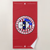 Patriotic Prevent Trauma Llama Beach Handtuch (Vorderseite)