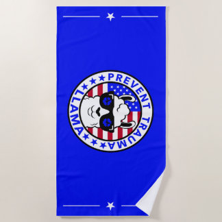 Patriotic Prevent Trauma Llama Beach Handtuch
