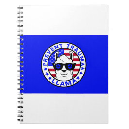 Patriotic Prevent Trauma Llama Notebook Notizblock
