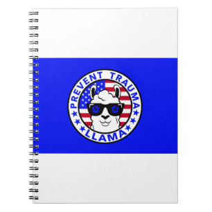 Patriotic Prevent Trauma Llama Notebook Notizblock