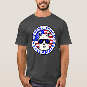 Patriotic Prevent Trauma Llama T - Shirt