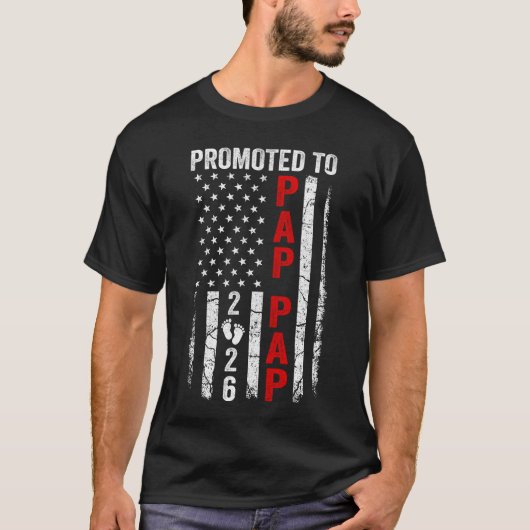 Patriotic Promoted To Pap Pap 2026 First Time New  T-Shirt (Vorderseite)