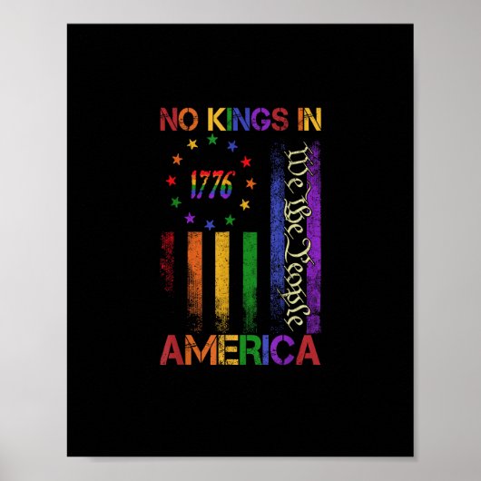 Patriotic Protest No Kings In America Poster (Vorne)