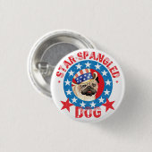 Patriotic Pug Button (Vorne & Hinten)