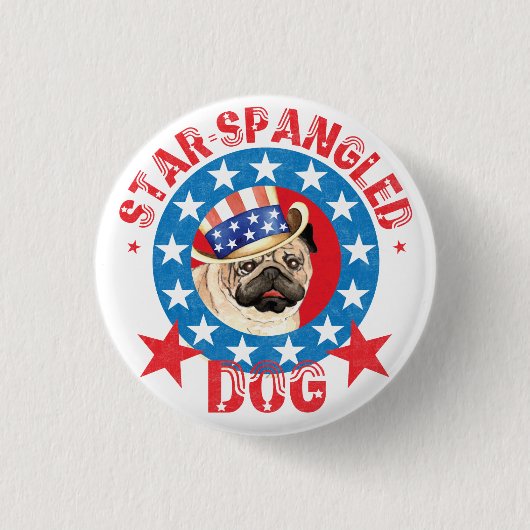 Patriotic Pug Button (Vorderseite)