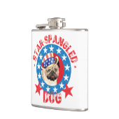 Patriotic Pug Flachmann (Links)