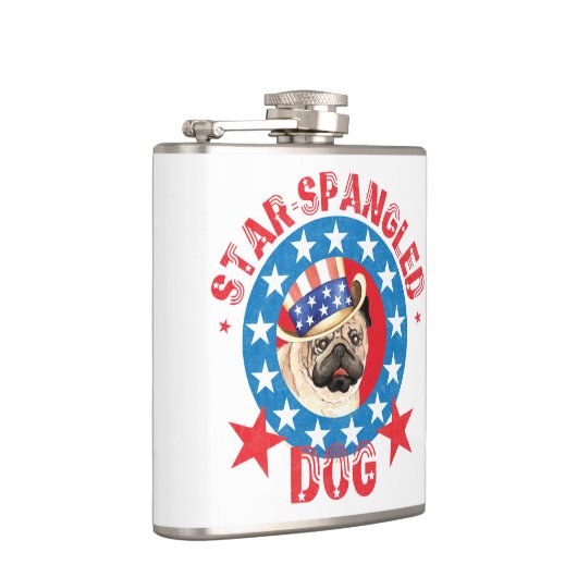 Patriotic Pug Flachmann (Rechts)