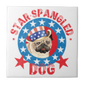 Patriotic Pug Fliese (Vorderseite)