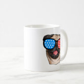 Patriotic Pug Kaffeetasse (VorderseiteRechts)