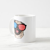 Patriotic Pug Kaffeetasse (Vorderseite Links)