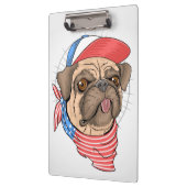Patriotic Pug Klemmbrett (Links)