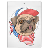 Patriotic Pug Klemmbrett (Rückseite)