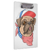 Patriotic Pug Klemmbrett (Rechts)