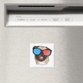 Patriotic Pug Magnet (In Situ (Geschirrspüler))