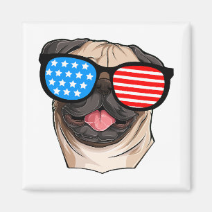 Patriotic Pug Magnet