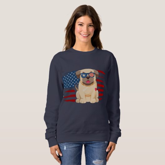 Patriotic Pug Sweatshirt (Vorne ganz)
