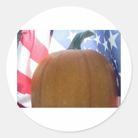 Patriotic Pumpkin Runder Aufkleber (Vorderseite)
