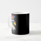 Patriotic Punk Rock White Head Eagle Us Flag Banda Kaffeetasse (Vorderseite Links)