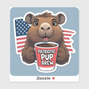 'Patriotic Pup Brew'-Aufkleber für Unternehmen Aufkleber
