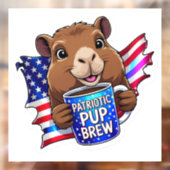 Patriotic Pup Brew' Holographic GOP Decal Fensteraufkleber (Blatt 2)