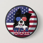 Patriotic Pup USA Button (Vorderseite)