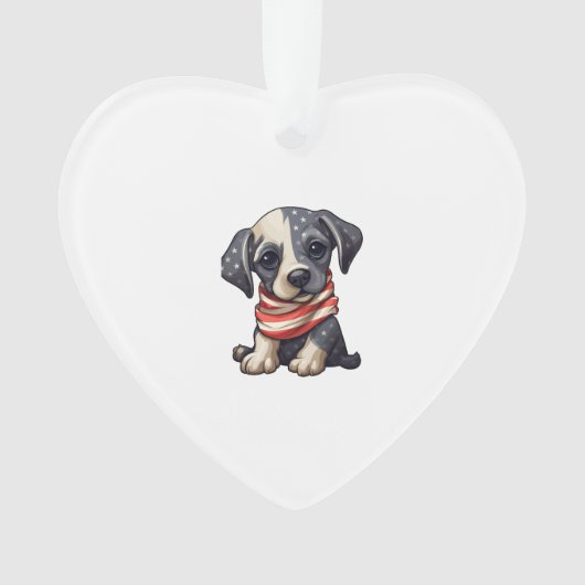 Patriotic Puppy - Style 11 Ornament (Vorderseite)