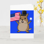 Patriotic Quokka Karte (Gelbe Blume)