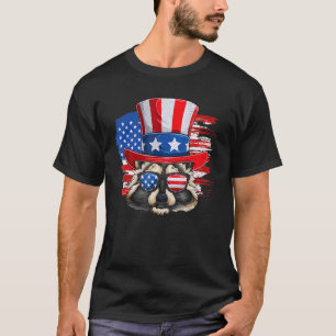 Patriotic Raccoon 4. Juli Mülleimer Panda Usa Fl T-Shirt