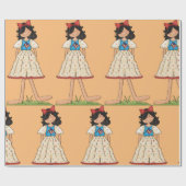 Patriotic Rag Doll Girl Americana Folk Geschenkpapier (Flach)