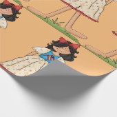 Patriotic Rag Doll Girl Americana Folk Geschenkpapier (Ecke)