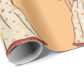 Patriotic Rag Doll Girl Americana Folk Geschenkpapier (Rolleneckpunkt)