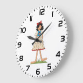 Patriotic Rag Doll Girl Americana Folk Große Wanduhr (Winkel)