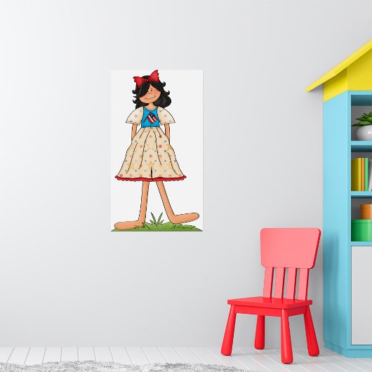 Patriotic Rag Doll Girl Americana Folk Poster